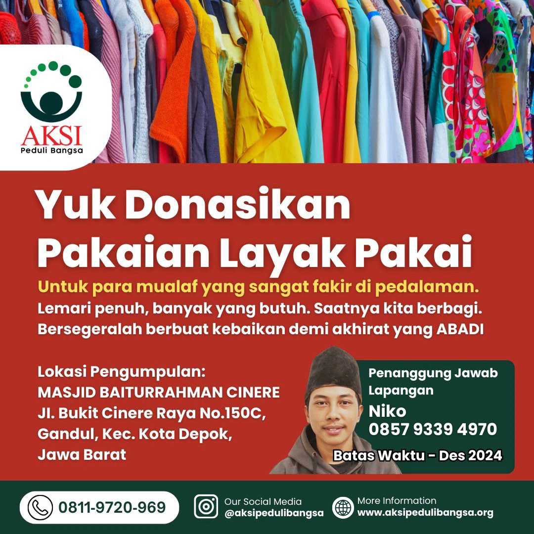 Donasi Pakaian Layak Pakai untuk Pedalaman 2024